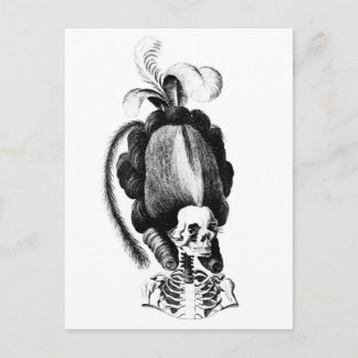 Skeleton-vrouw met uitgeruste haarstijl briefkaart