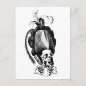 Skeleton-vrouw met uitgeruste haarstijl briefkaart (Voorkant)