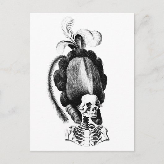 Skeleton-vrouw met uitgeruste haarstijl briefkaart (Voorkant)
