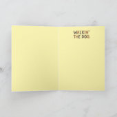 Skeleton Walkin' the Dog Card Feestdagen Kaart (Binnen)