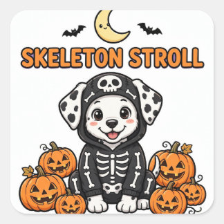 Skeleton Wandel Sticker — Dalmatiër Skelet Kostuum
