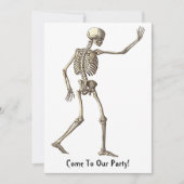 Skeleton Waving Halloween Invitation Kaart (Voorkant)