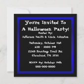 Skeleton Wearing Pet Halloween Party Invitation Kaart (Achterkant)