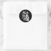 Skeleton Wedding Bride and Groom Day Dead Hallowee Ronde Sticker (Tas)