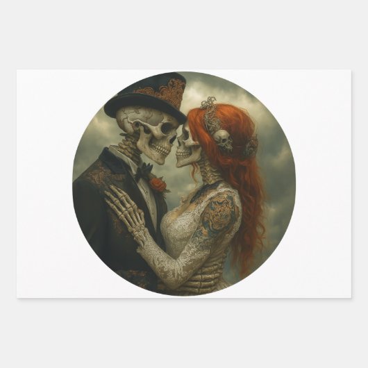 Skeleton Wedding Couple Decoupage Paper   (Voorkant 2)