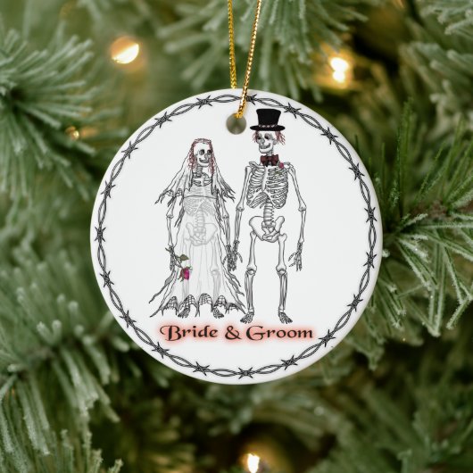 Skeleton Wedding Keramisch Ornament (Boom)