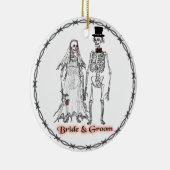 Skeleton Wedding Keramisch Ornament (Rechts)