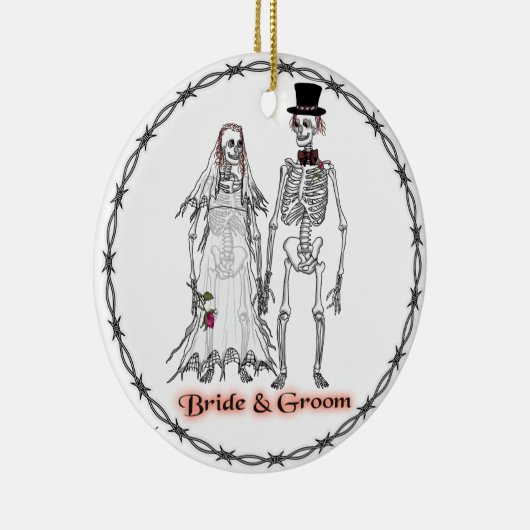 Skeleton Wedding Keramisch Ornament (Rechts)