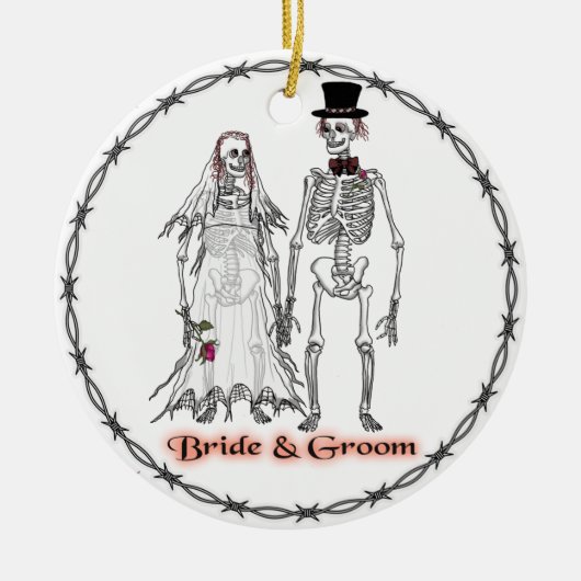 Skeleton Wedding Keramisch Ornament (Voorkant)