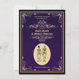 Skeleton Wedding Verloving Rehearsal Kaart