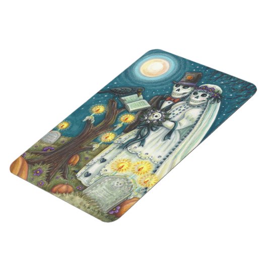 SKELETON WEDING IN CEMETERY MAGNET Rectangle Magneet (Linkerzijde)