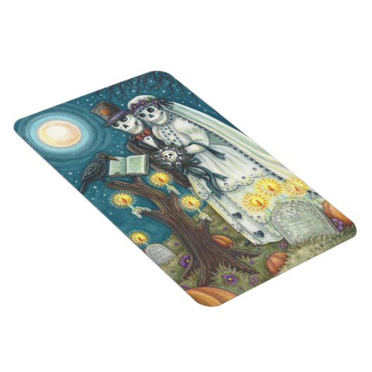 SKELETON WEDING IN CEMETERY MAGNET Rectangle Magneet (Rechterzijde)