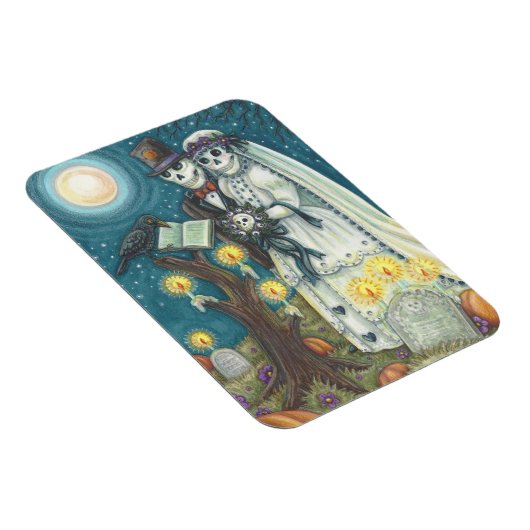 SKELETON WEDING IN CEMETERY MAGNET Rectangle Magneet (Rechterzijde)