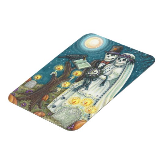 SKELETON WEDING IN CEMETERY MAGNET Rectangle Magneet (Linkerzijde)