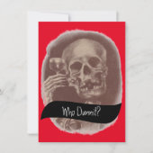 Skeleton Who Dunnit? Mystery Wine Invitations Kaart (Voorkant)
