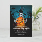 Skeleton Wicked Affair Halloween Kaart (Staand voorkant)