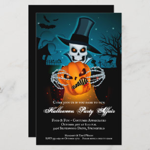 Skeleton Wied Affair Budget Halloween Uitnodiging