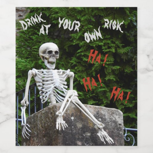 Skeleton Wijn Etiket (Enkel label)