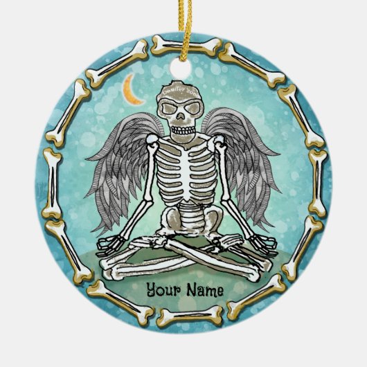 Skeleton Wings Keramisch Ornament (Voorkant)