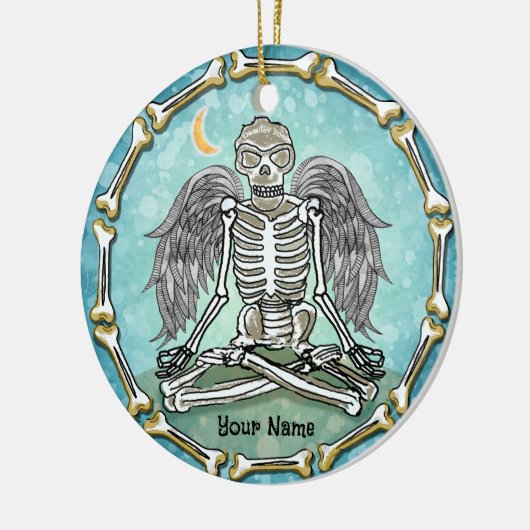 Skeleton Wings Keramisch Ornament (Links)