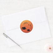 Skeleton Witch Halloween Classic Round Sticker (Envelop)