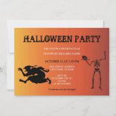 Skeleton Witch Halloween Invitation Kaart (Voorkant)