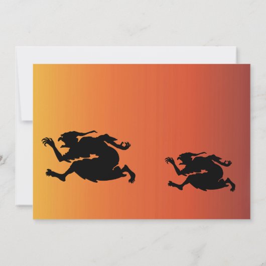 Skeleton Witch Halloween Invitation Kaart (Achterkant)