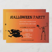 Skeleton Witch Halloween Invitation Kaart (Voorkant / Achterkant)
