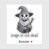 Skeleton Witch met een toverstok Sticker (Vel)