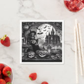 Skeleton Witch Pumpkin Servet (Insitu)