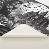 Skeleton Witch Pumpkin Sherpa Deken (3/4)