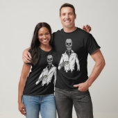 Skeleton with Coffee – happy halloween  T-shirt (Unisex)