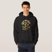 Skeleton with Dog on Haunted Lake Horror Art Hoodie (Voorkant volledig)