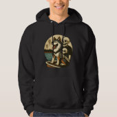 Skeleton with Dog on Haunted Lake Horror Art Hoodie (Voorkant)