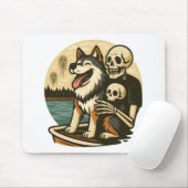 Skeleton with Dog on Haunted Lake Horror Art Muismat (Met muis)