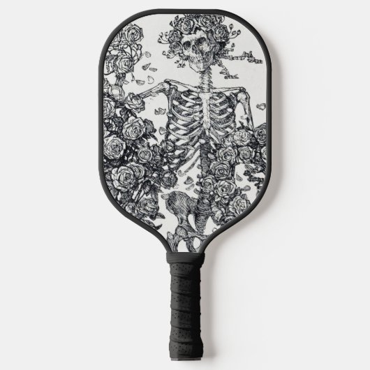 Skeleton with Roses Pickleball Paddle (Voorkant)