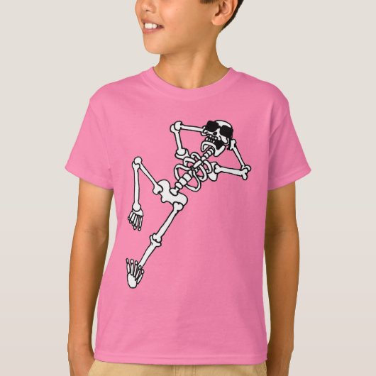 Skeleton with sunglasses resting. t-shirt (Voorkant)