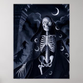Skeleton Wizard Horror Print Poster Wandkunst (Voorkant)