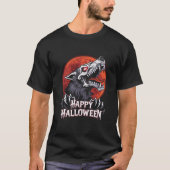 Skeleton Wolf: Gelukkig Halloween T-shirt (Voorkant)