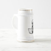 Skeleton Working Hard on Laptop Bierpul (Voorkant links)