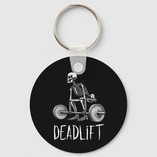 Skeleton Workout Halloween Gewichtheffen Fitness Sleutelhanger (Voorkant)