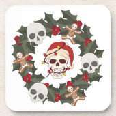 Skeleton Wreath Christmas Bier Onderzetter (Voorkant)