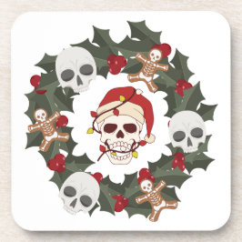 Skeleton Wreath Christmas Bier Onderzetter