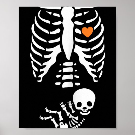 Skeleton Xray Halloween Costume Pregnant Women Mom Poster (Voorkant)
