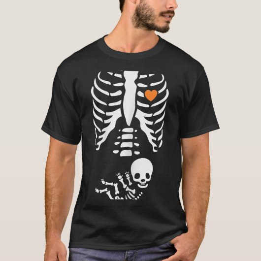 Skeleton Xray Halloween Costume Pregnant Women Mom T-shirt (Voorkant)