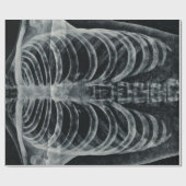 Skeleton Xray Rib kooi  zwart wit gothisch Cadeaupapier (Vlak)