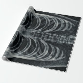 Skeleton Xray Rib kooi zwart wit gothisch Cadeaupapier (Uitgerold)
