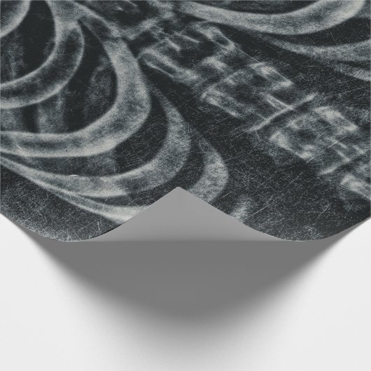 Skeleton Xray Rib kooi zwart wit gothisch Cadeaupapier (Hoek)