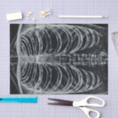 Skeleton Xray Rib kooi  zwart wit gothisch Tissuepapier (Craft)
