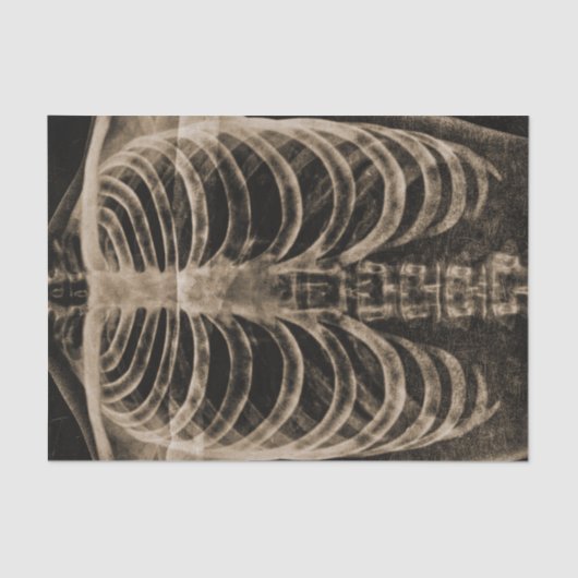 Skeleton Xray Rib Vintage Sepia Black Gothic Tissuepapier (Voorkant)